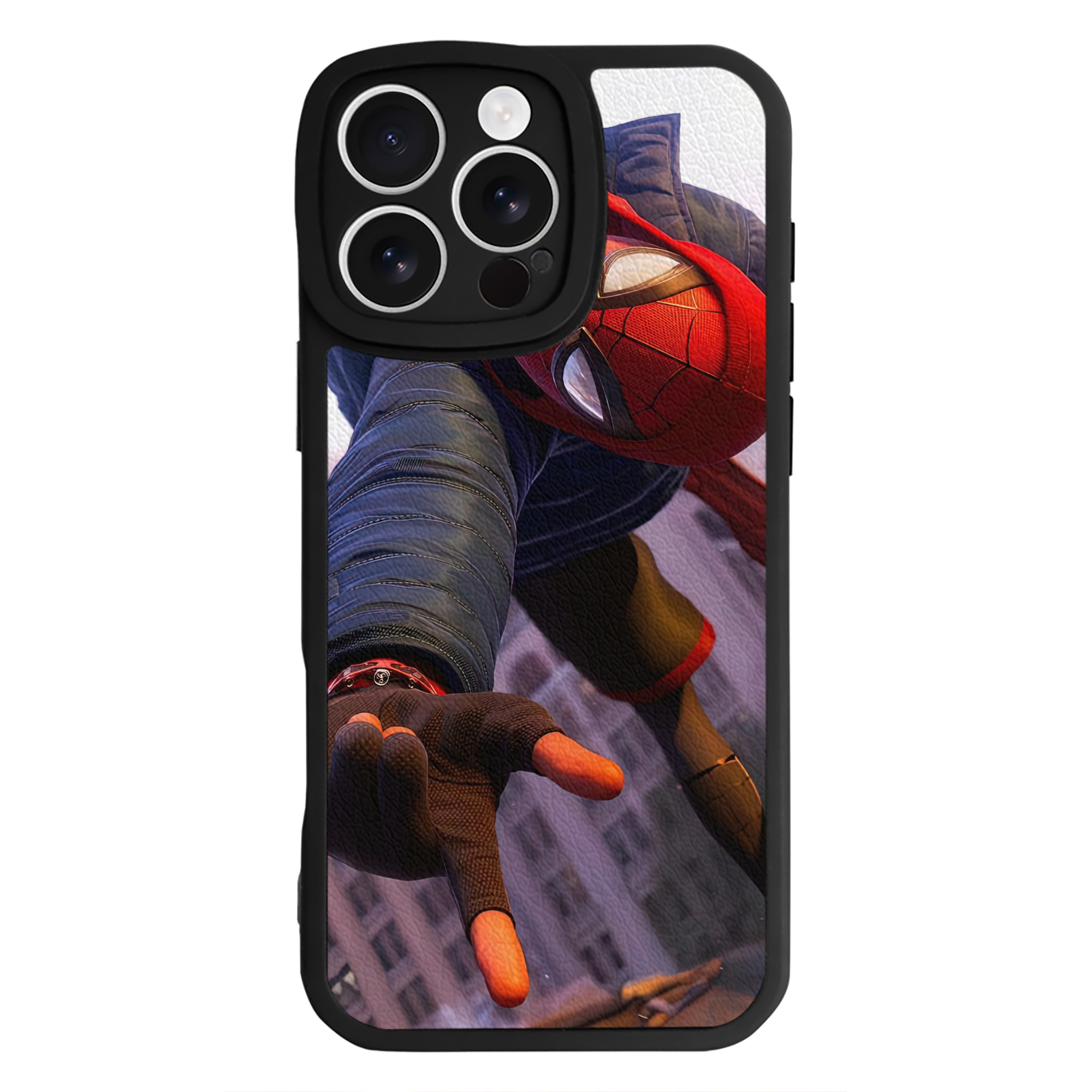 Spider Man スパイダーマン 【iPhone 16シリーズ対応】シリコンスマホケース（レザー調） 材質：シリコン